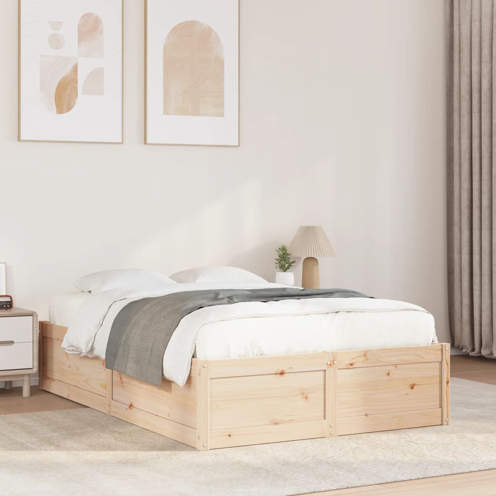 Bedframe zonder matras massief grenenhout 135x190 cm – afbeelding 1