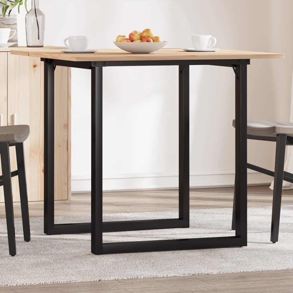 Eettafel O-frame 80x80x75 cm massief grenenhout en staal