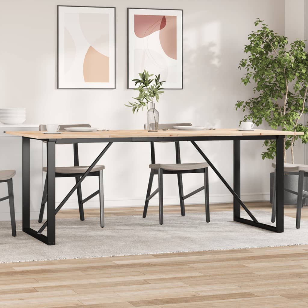 Eettafel O-frame 200x100x75 cm massief grenenhout en staal