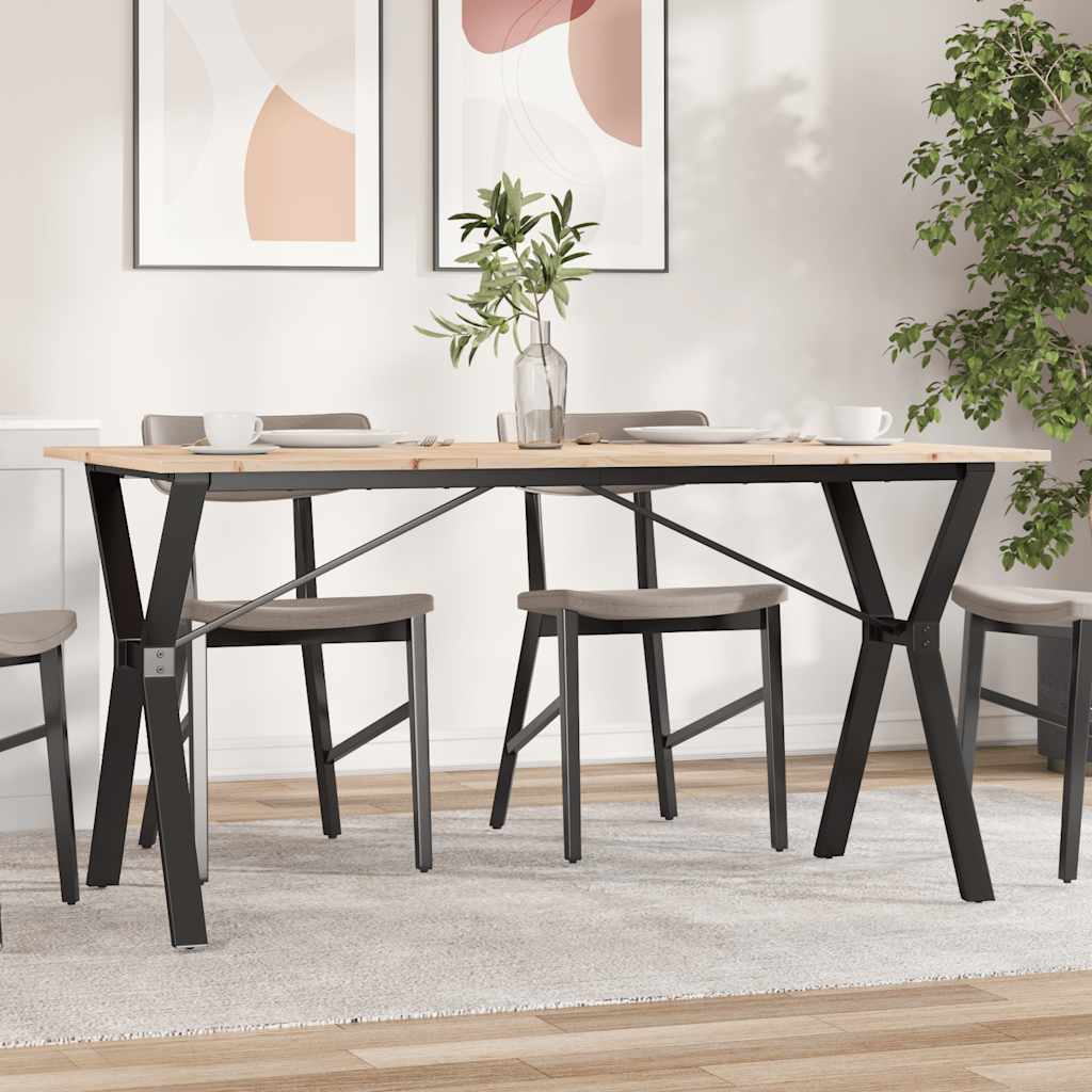 Eettafel Y-frame 140x80x75 cm massief grenenhout en staal