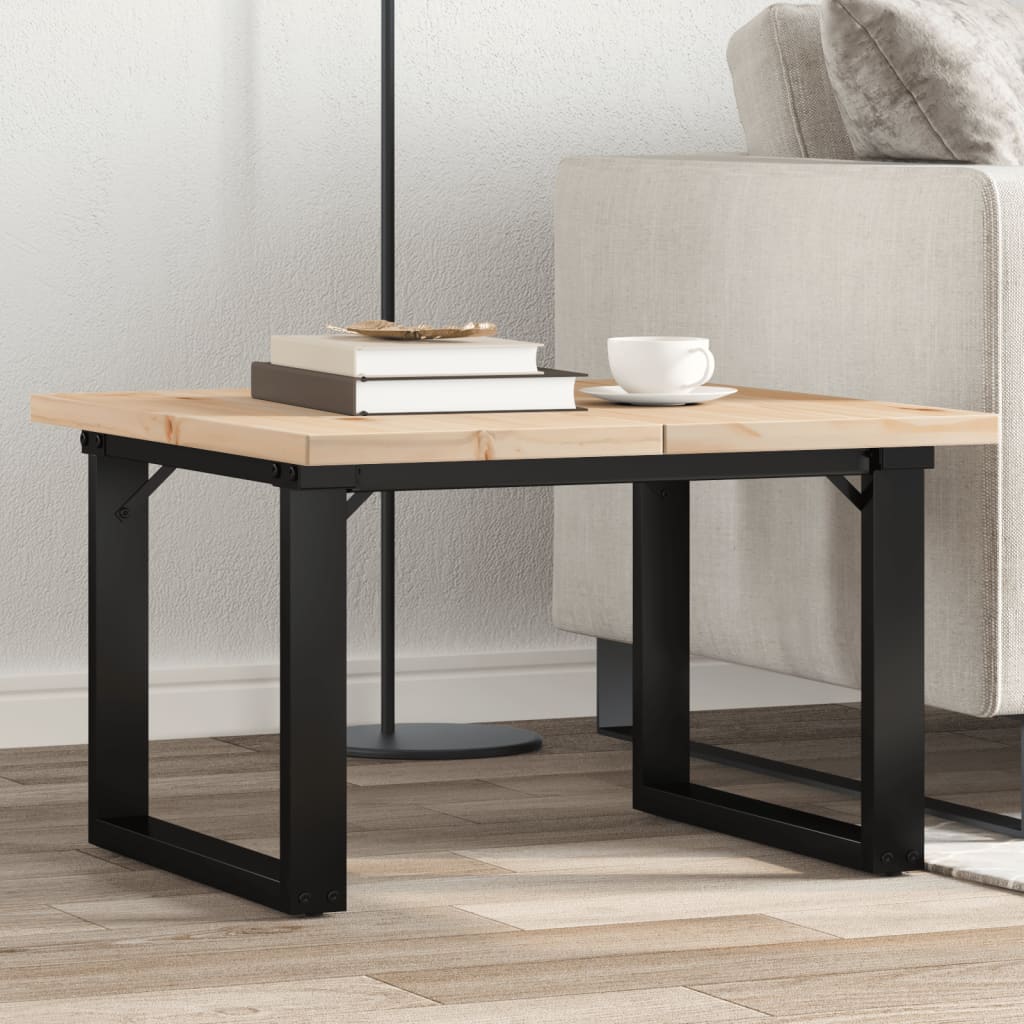 Salontafel O-frame 70x70x40,5 cm grenenhout en staal