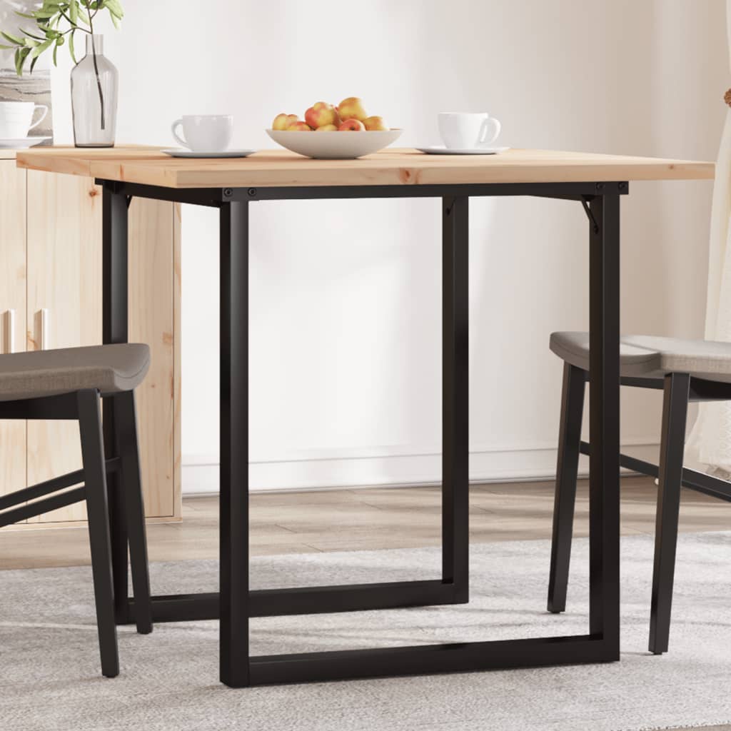 Eettafel O-frame 80x80x75,5 cm massief grenenhout en staal