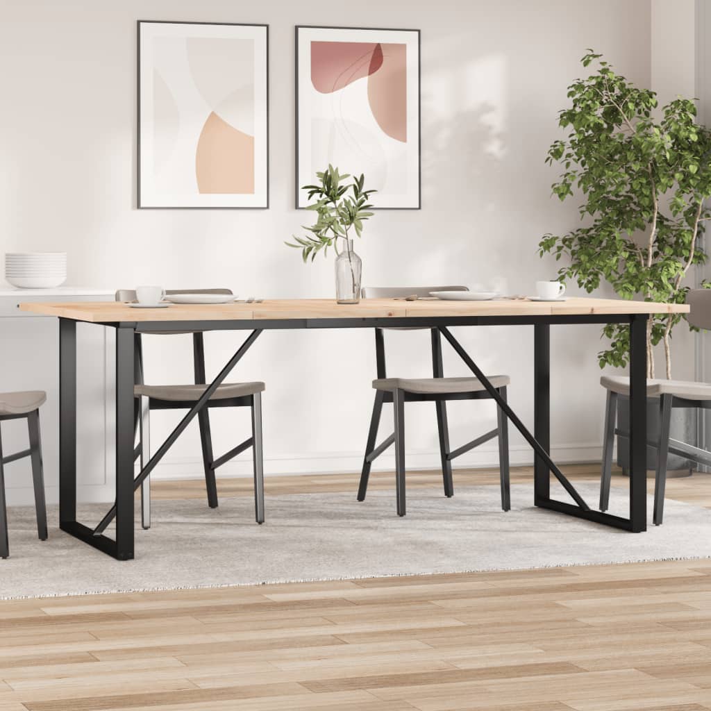 Eettafel O-frame 200x100x75,5 cm grenenhout en staal