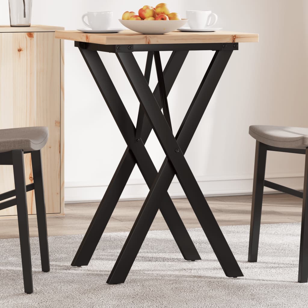 Eettafel X-frame 50x50x75,5 cm massief grenenhout en staal