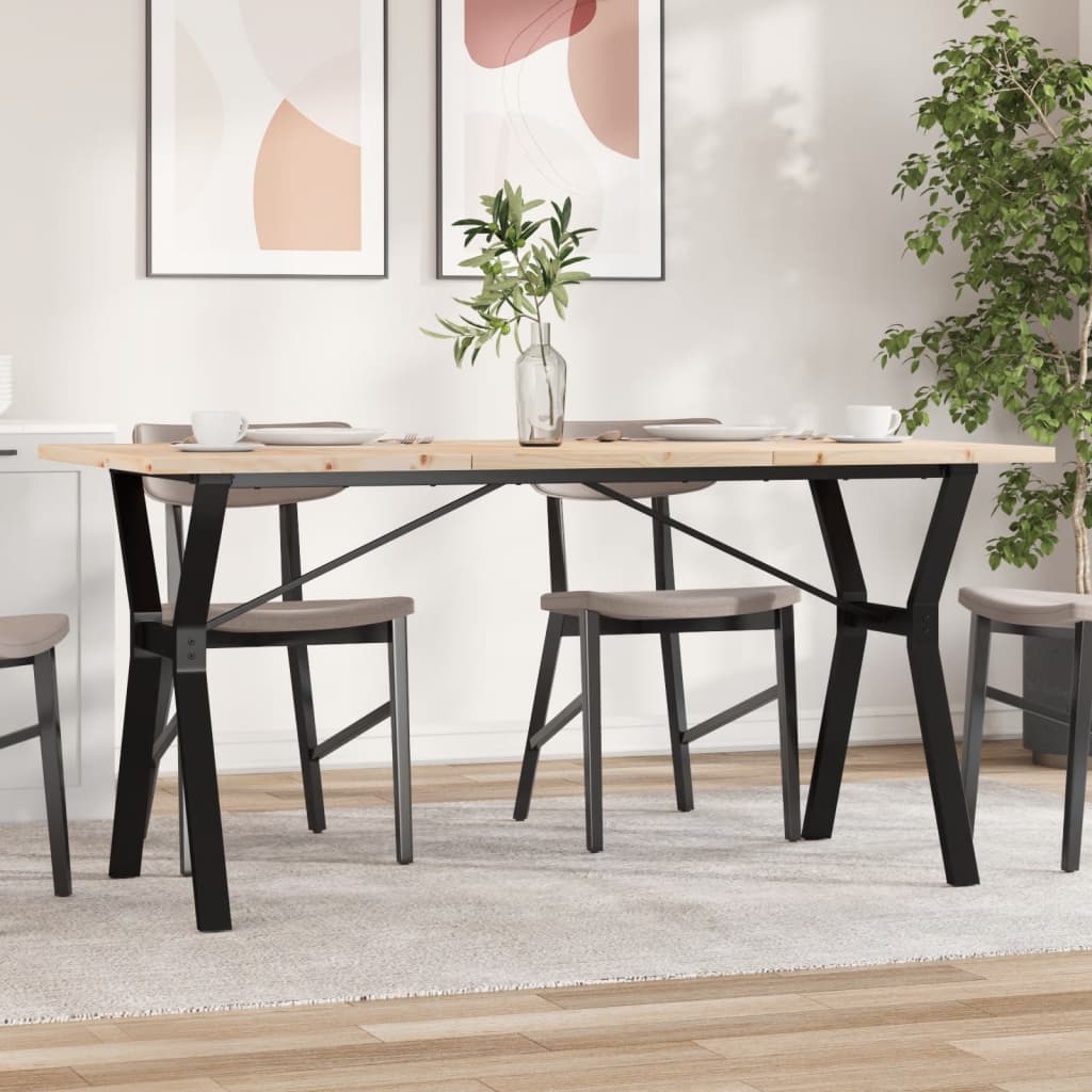 Eettafel Y-frame 140x80x75,5 cm massief grenenhout en staal