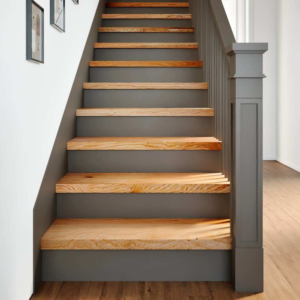 Traptreden 4 st 80x25x2 cm massief eikenhout lichtbruin – afbeelding 1