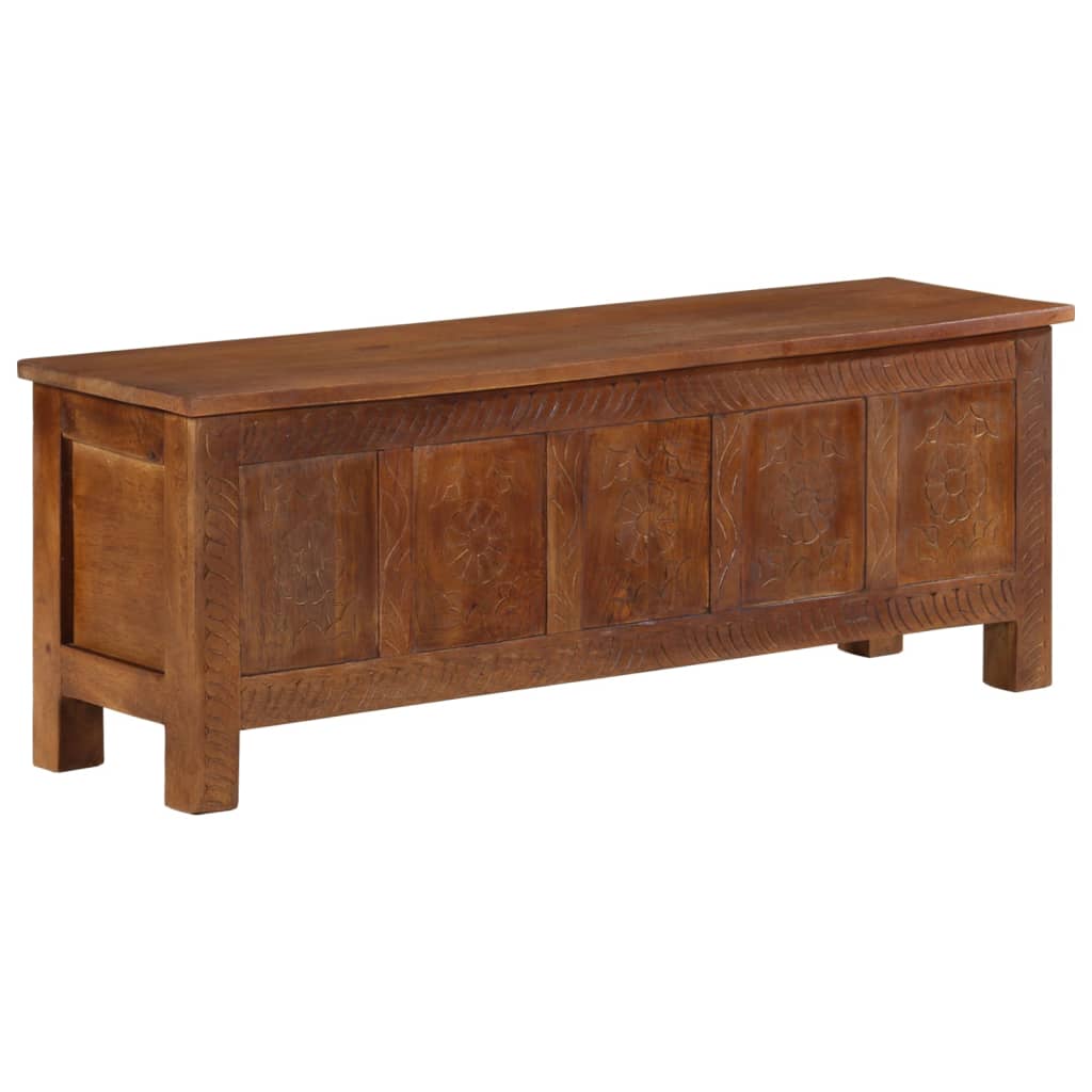 Opbergkist 110x30x40 cm massief mangohout – afbeelding 1