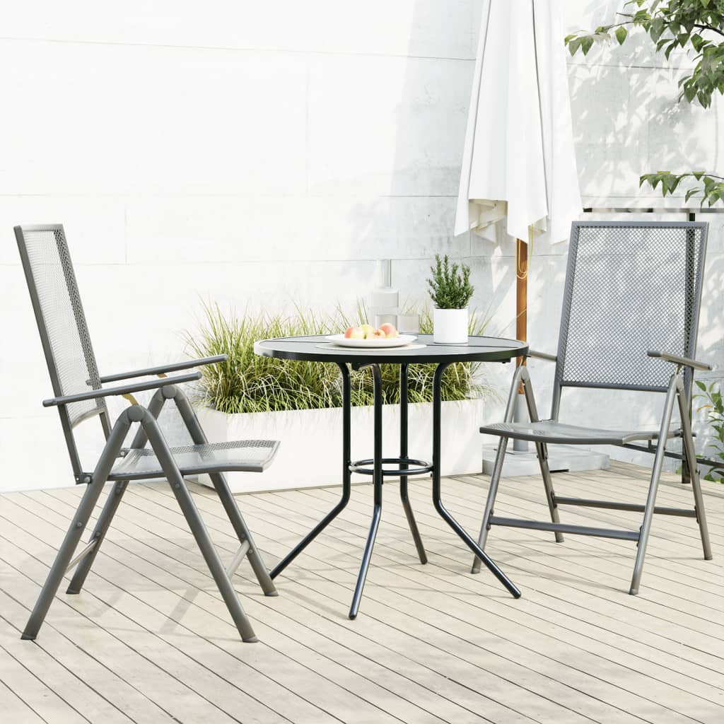 3-delige Tuinset verstelbaar gepoedercoat staal antraciet – afbeelding 1