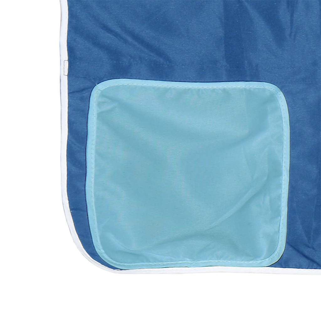 Stapelbed met gordijnen 75x190 cm massief grenenhout blauw – afbeelding 12