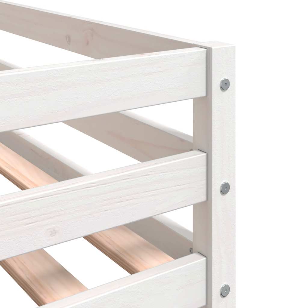 Stapelbed met gordijnen 75x190 cm grenenhout roze – afbeelding 11