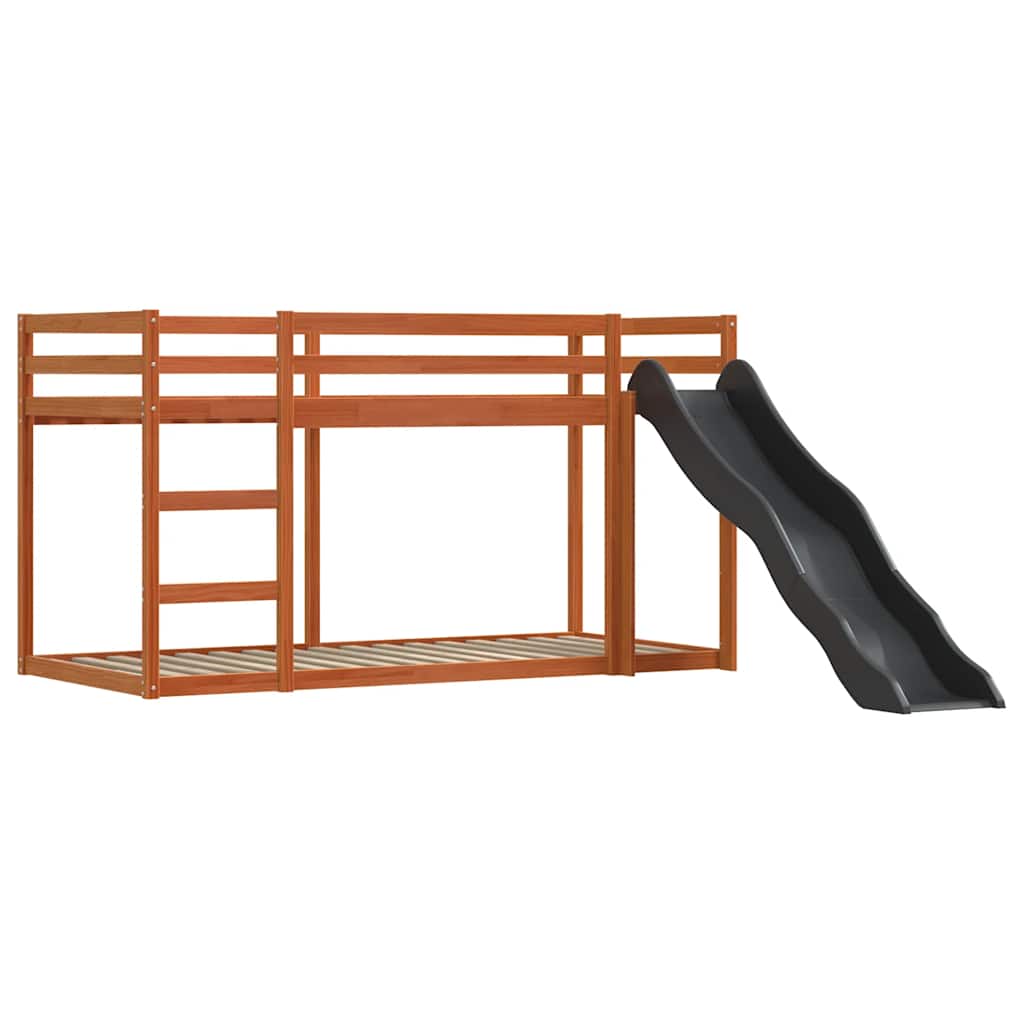 Stapelbed met glijbaan en gordijnen roze 80x200 cm – afbeelding 8