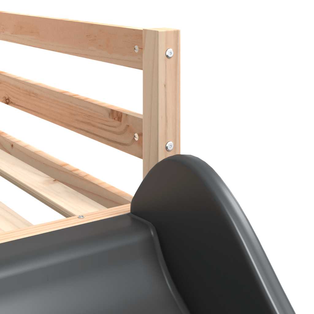 Stapelbed met glijbaan en gordijnen wit en zwart 90x190 cm – afbeelding 12