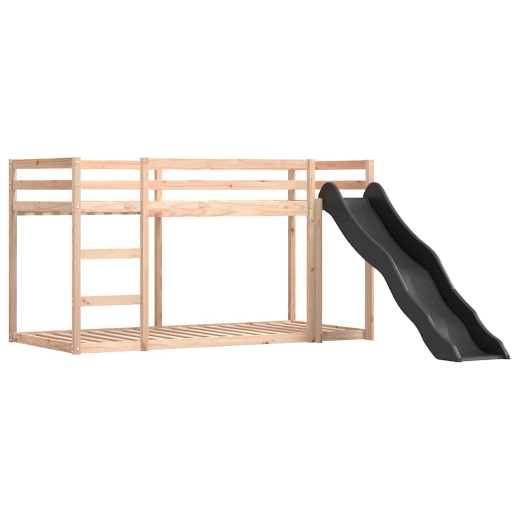Stapelbed met glijbaan en gordijnen wit en zwart 90x190 cm – afbeelding 8