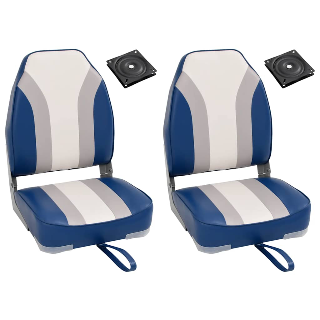 Bootstoelen inklapbaar 2 st met hoge rugleuning