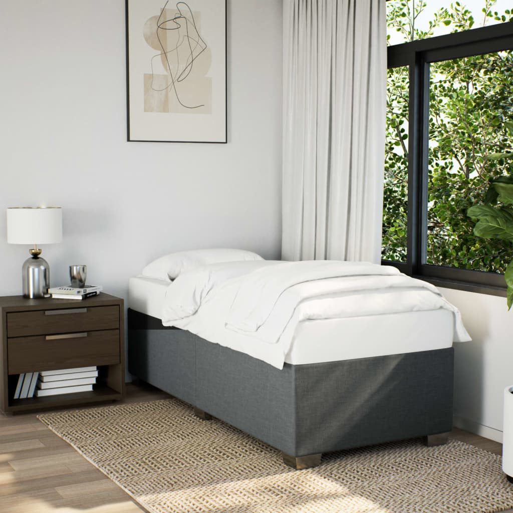 Bedframe zonder matras 80x200 cm stof donkergrijs – afbeelding 1