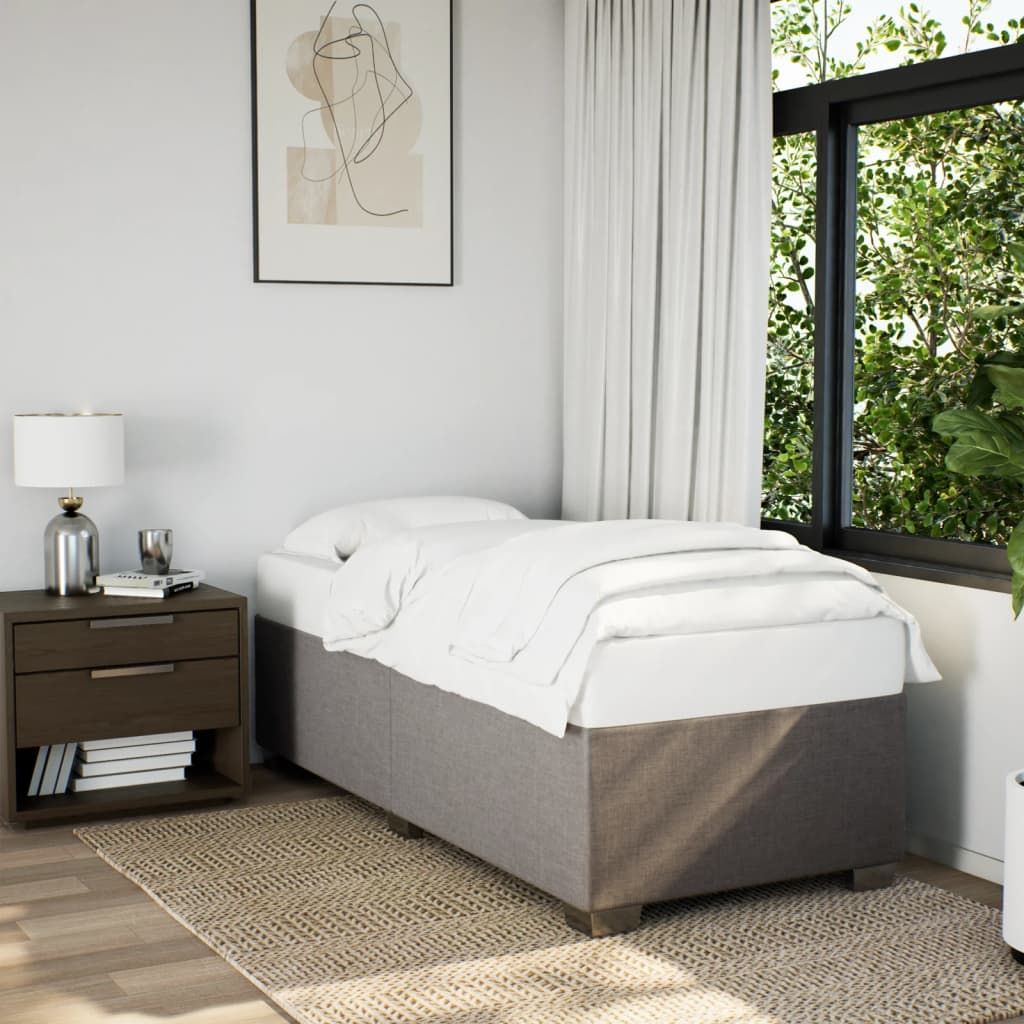 Bedframe zonder matras 80x200 cm stof taupe – afbeelding 1