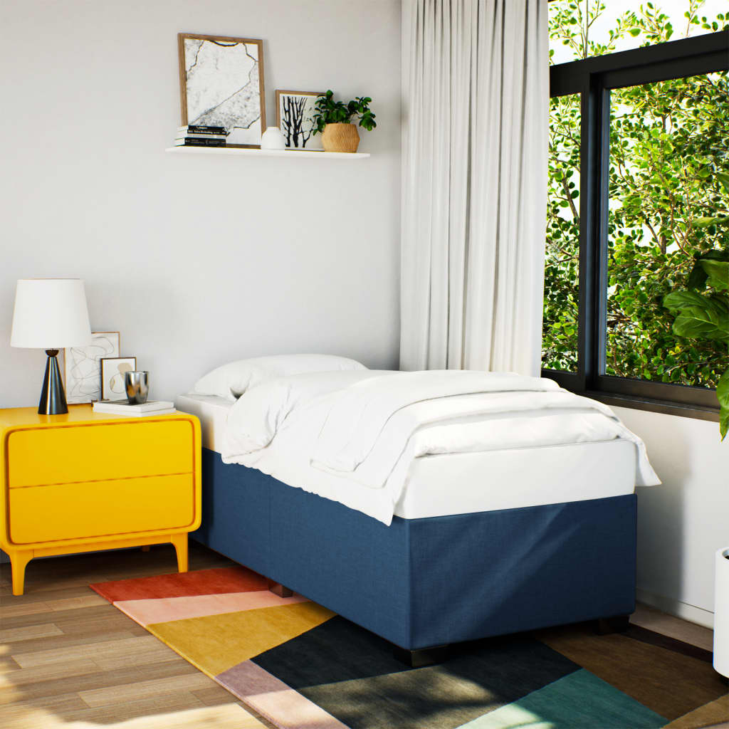 Bedframe zonder matras 100x200 cm stof blauw – afbeelding 1
