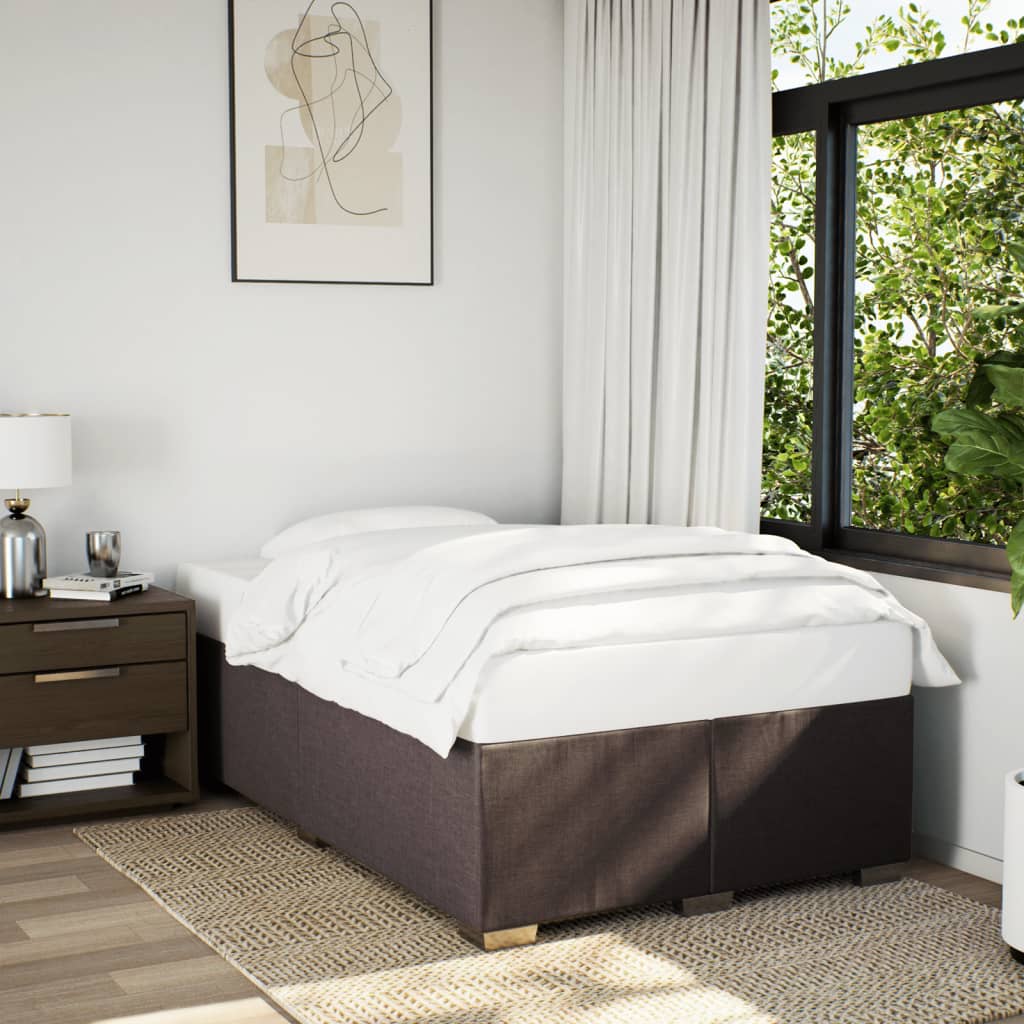 Bedframe zonder matras 120x190 cm stof donkerbruin – afbeelding 1