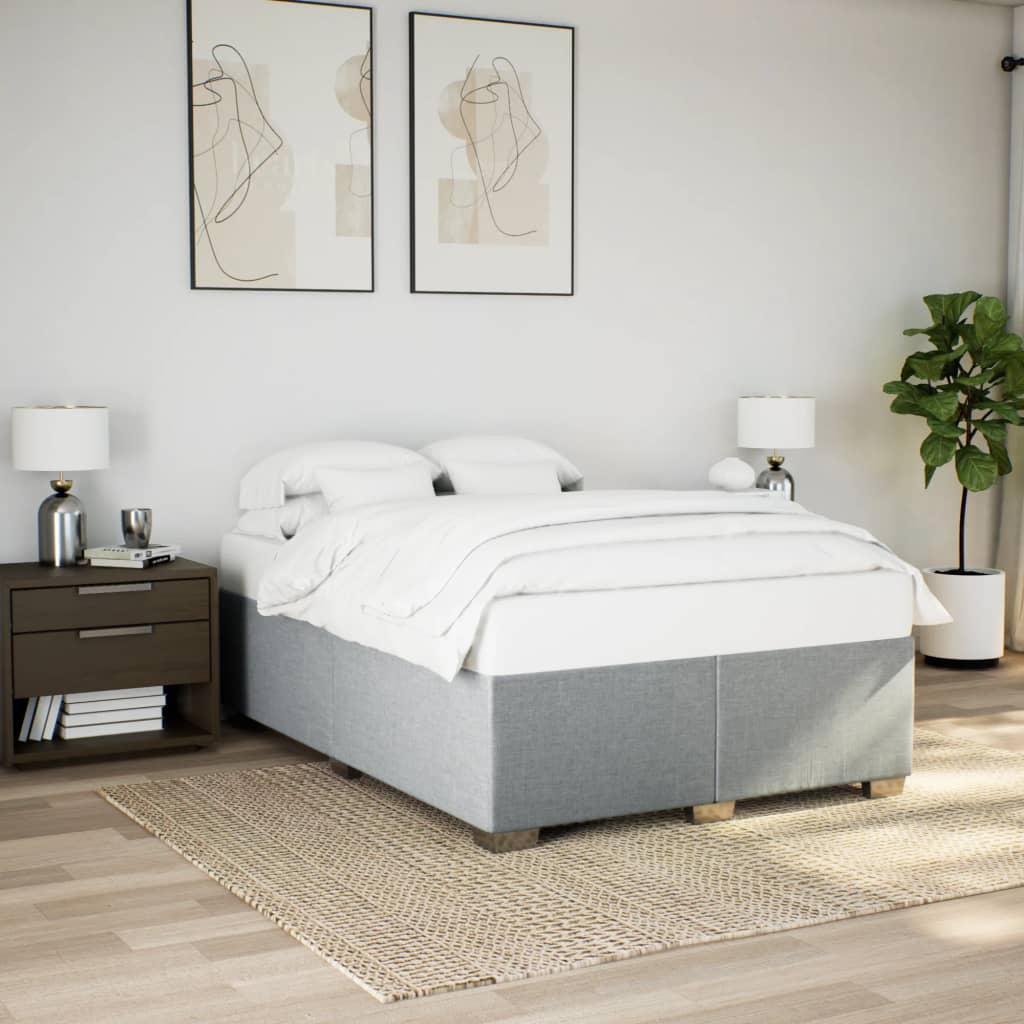 Bedframe zonder matras stof lichtgrijs 140x200 cm – afbeelding 1