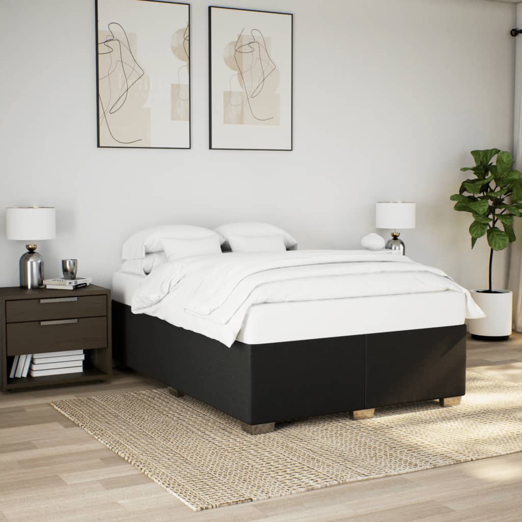 Bedframe zonder matras stof zwart 160x200 cm – afbeelding 1