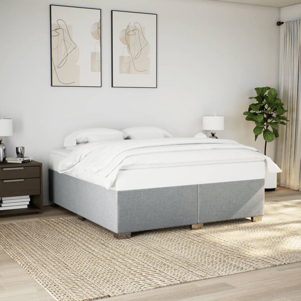 Bedframe zonder matras stof lichtgrijs 180x200 cm – afbeelding 1