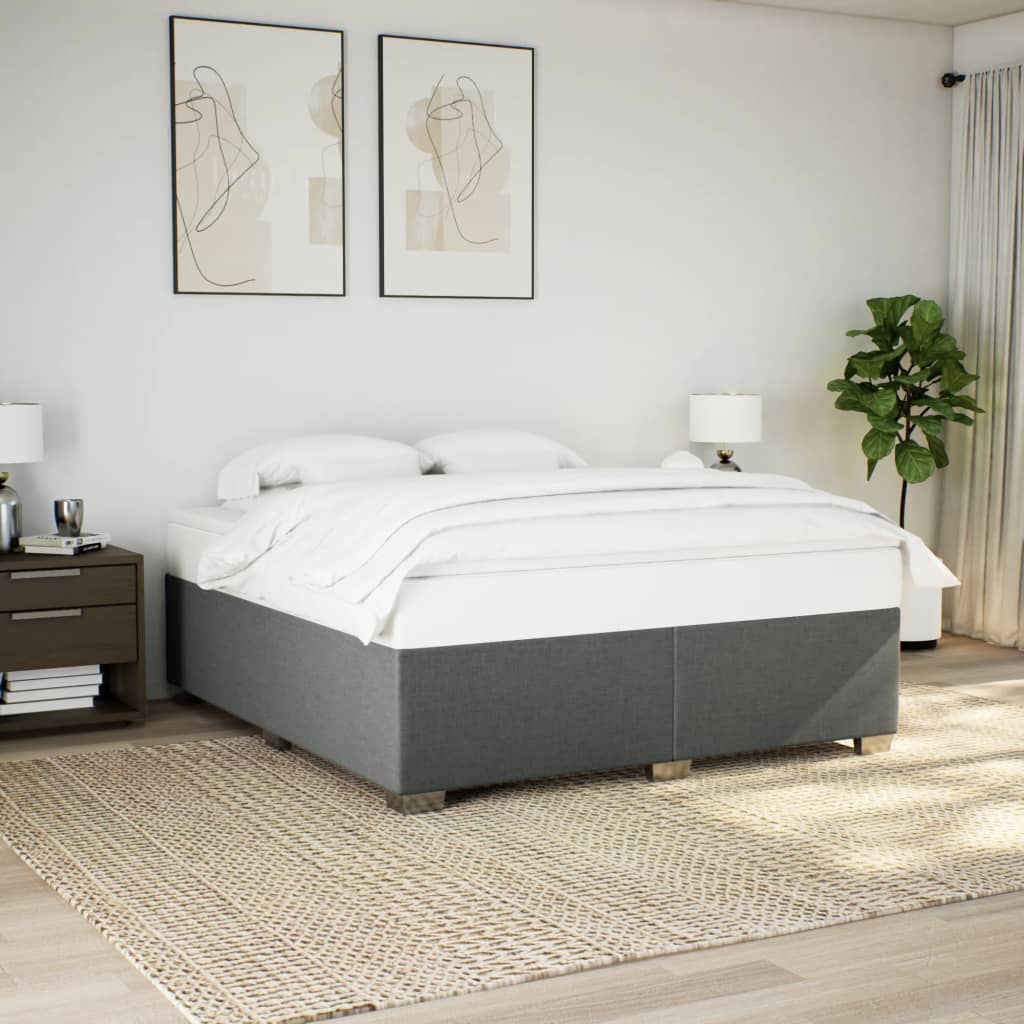 Bedframe zonder matras stof donkergrijs 180x200 cm – afbeelding 1
