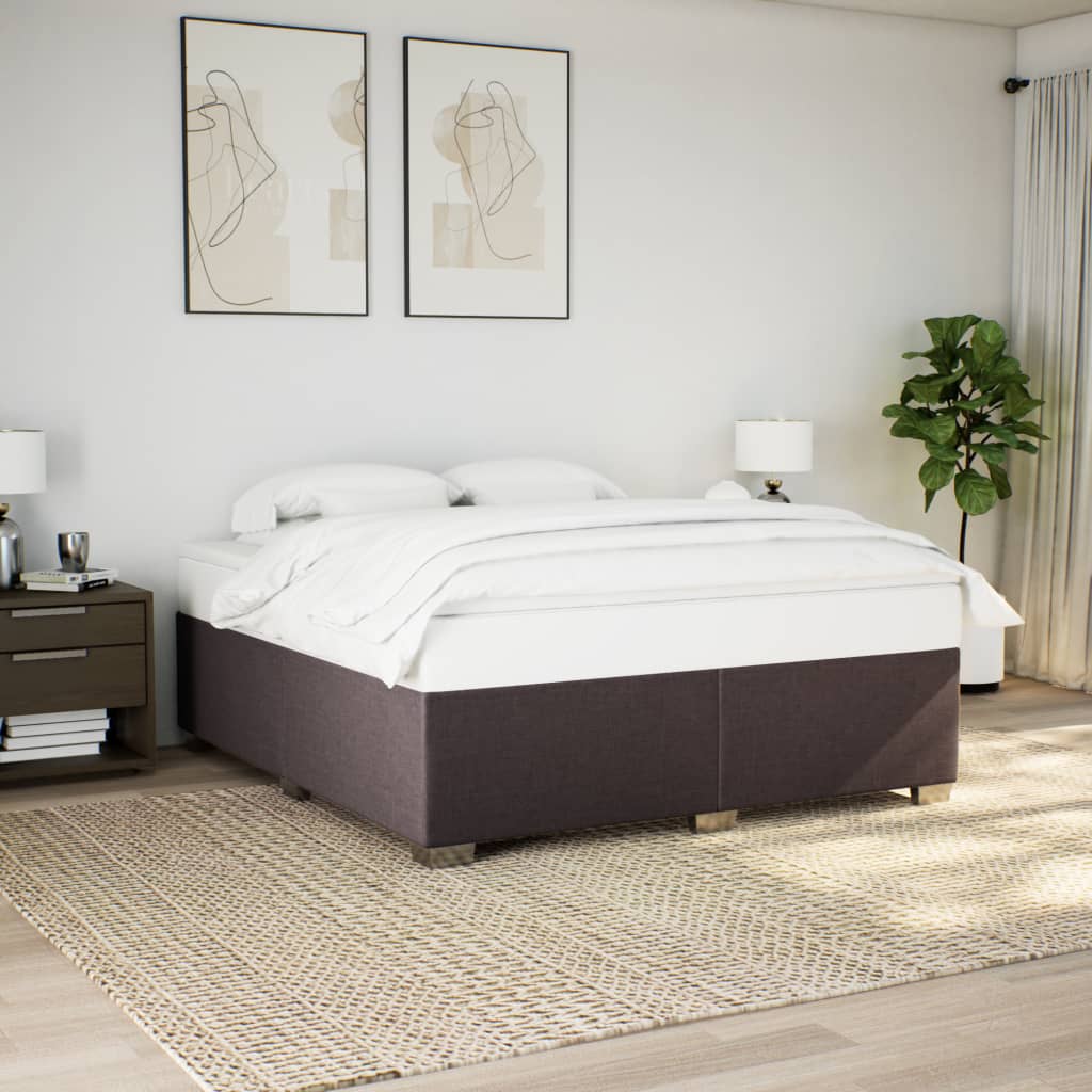 Bedframe zonder matras stof donkerbruin 180x200 cm – afbeelding 1