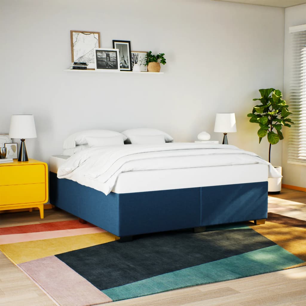 Bedframe zonder matras stof blauw 180x200 cm – afbeelding 1