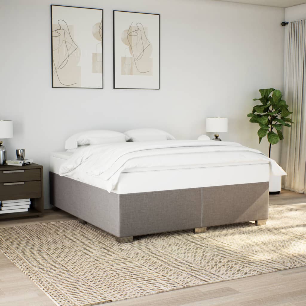 Bedframe zonder matras stof taupe 200x200 cm – afbeelding 1