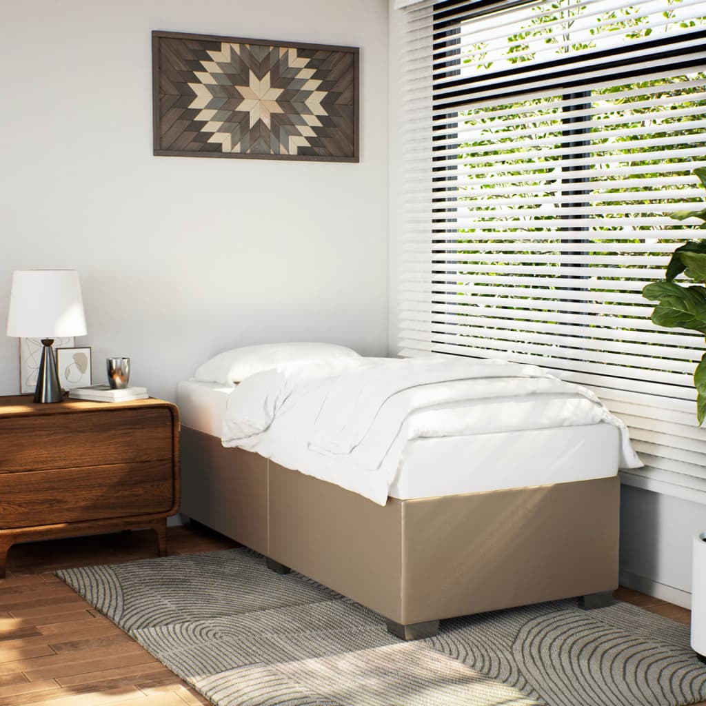 Bedframe kunstleer cappuccinokleurig 80x200 cm – afbeelding 1