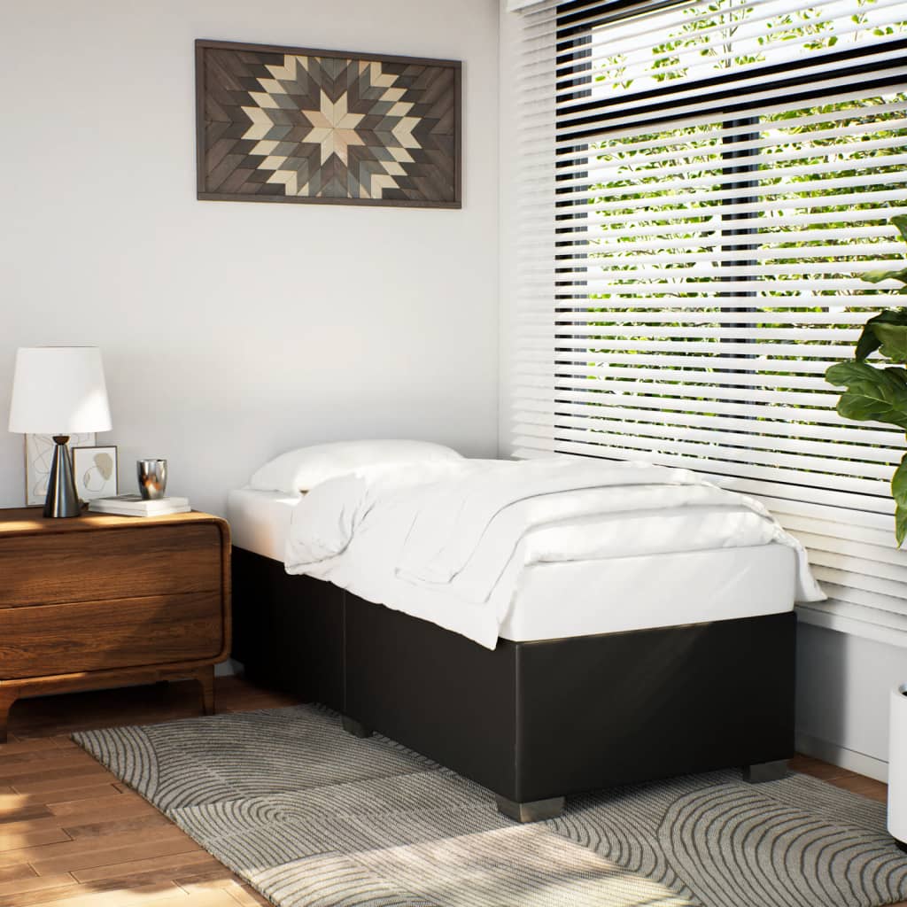 Bedframe kunstleer zwart 90x200 cm – afbeelding 1