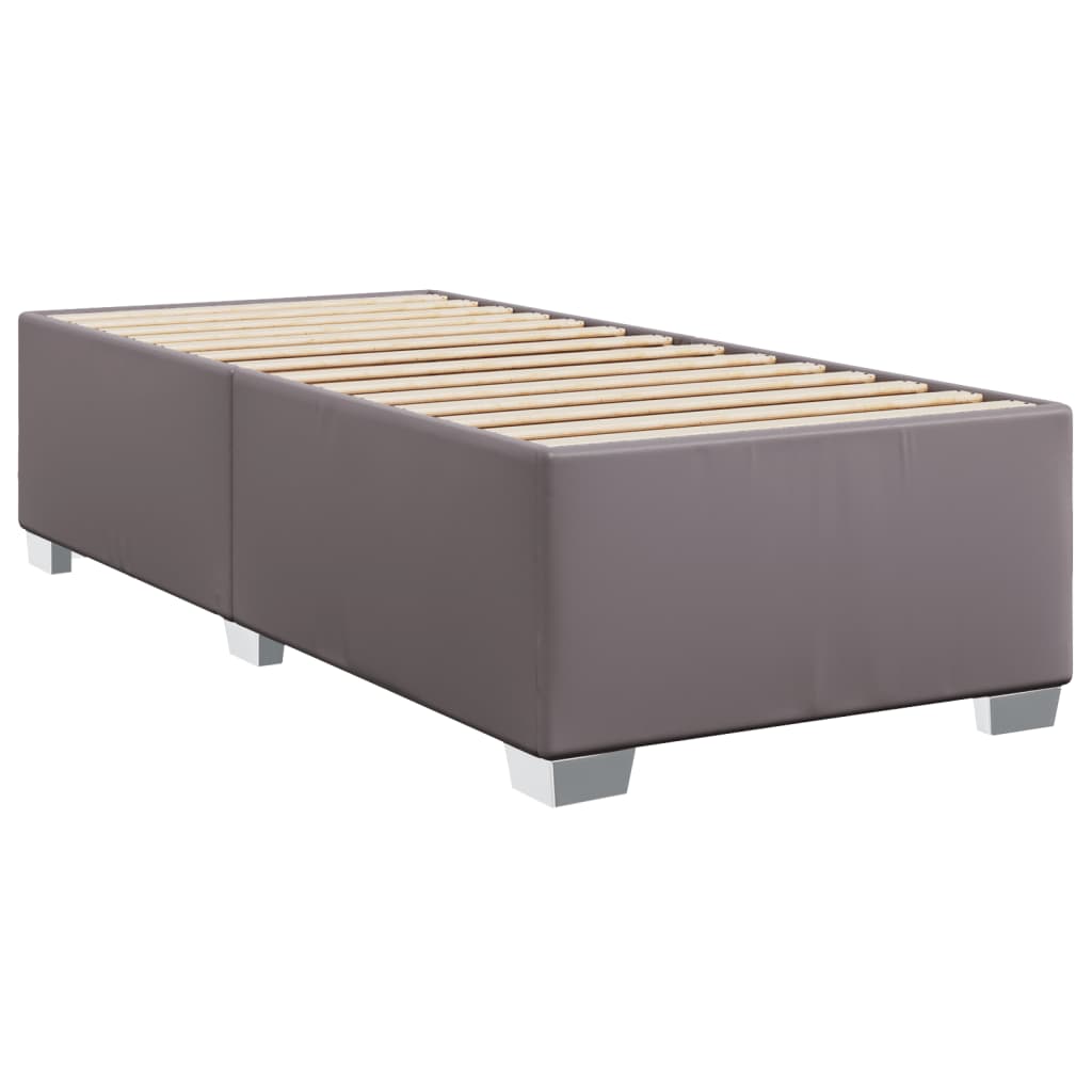 Bedframe kunstleer grijs 90x200 cm – afbeelding 3