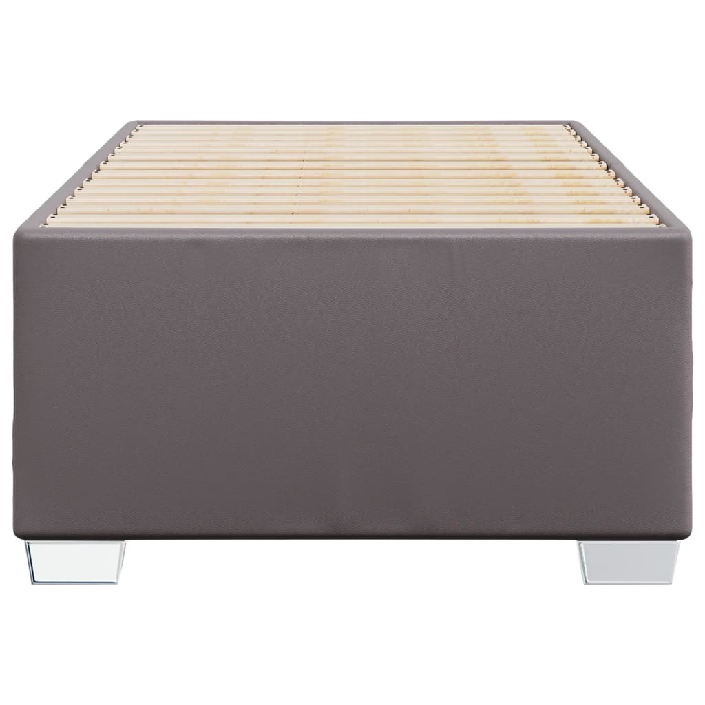 Bedframe kunstleer grijs 90x200 cm – afbeelding 4