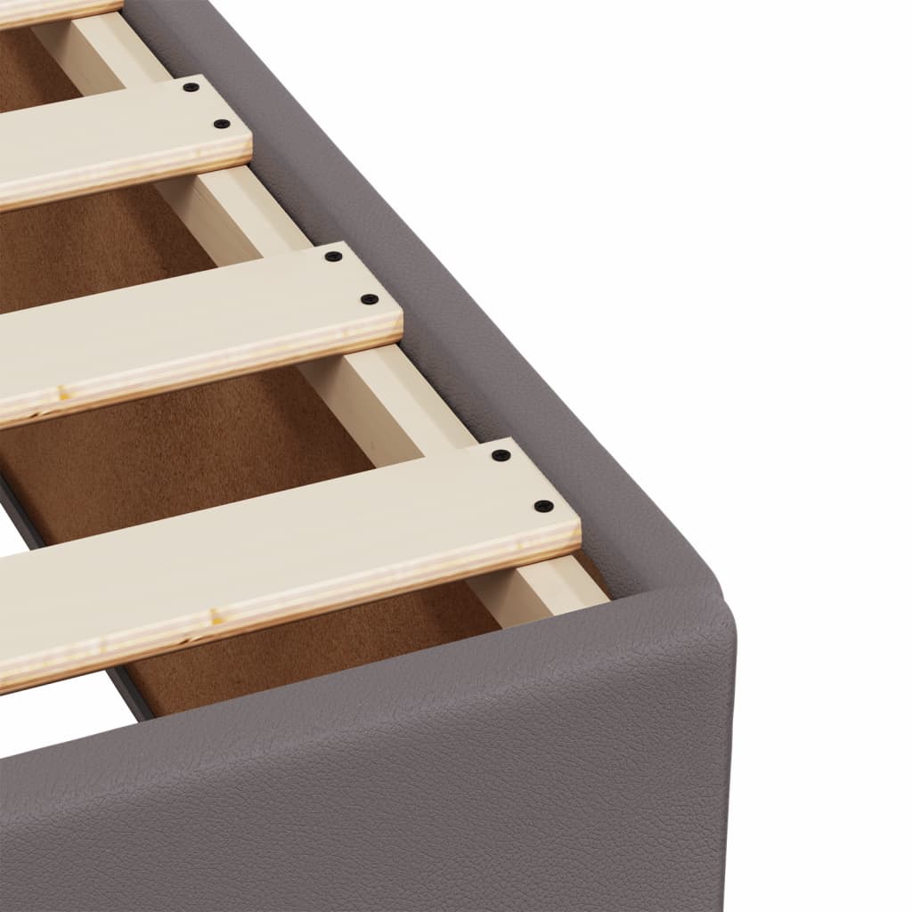 Bedframe kunstleer grijs 90x200 cm – afbeelding 7