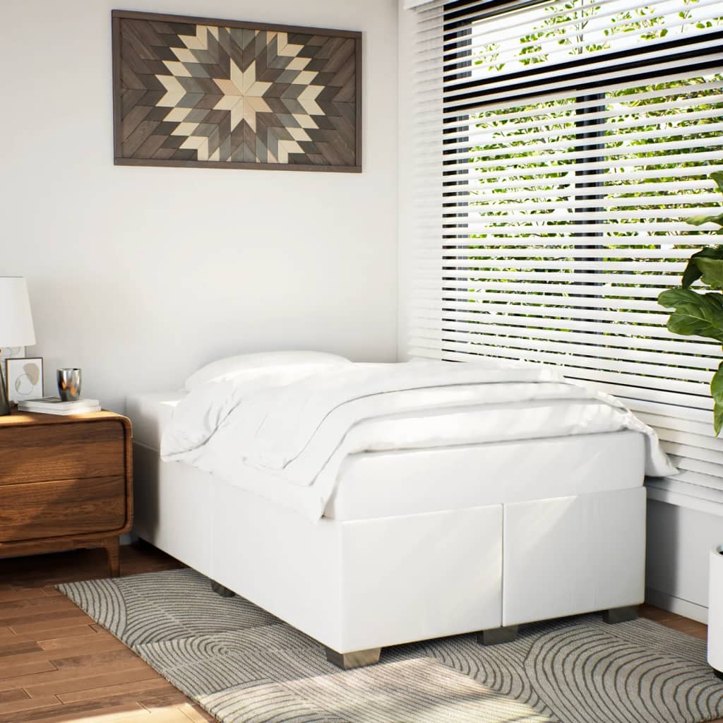 Bedframe zonder matras 120x190 cm kunstleer wit – afbeelding 1