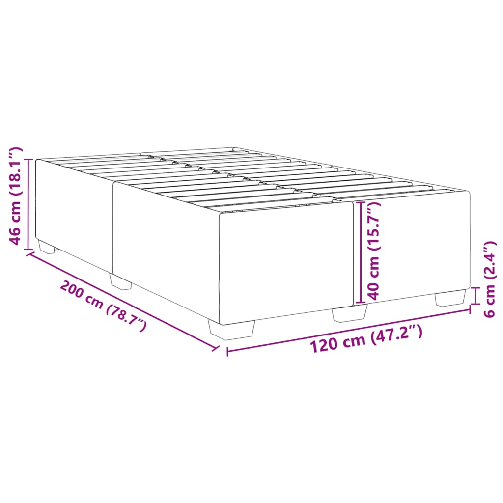 Bedframe kunstleer zwart 120x200 cm – afbeelding 9