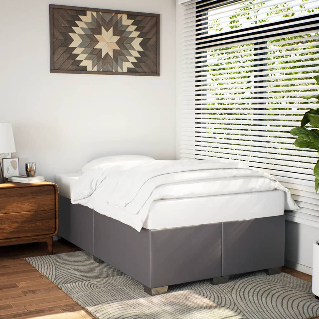 Bedframe kunstleer grijs 120x200 cm – afbeelding 1