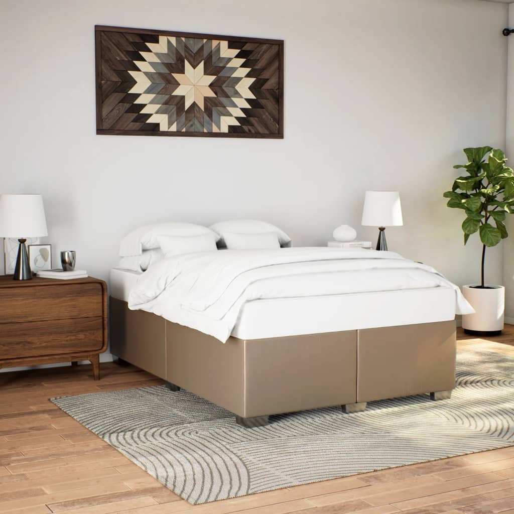 Bedframe kunstleer cappuccinokleurig 140x200 cm – afbeelding 1