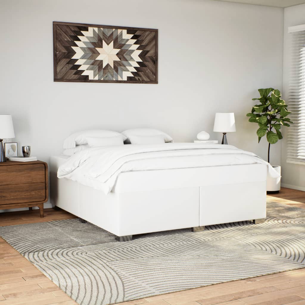 Bedframe kunstleer wit 180x200 cm – afbeelding 1