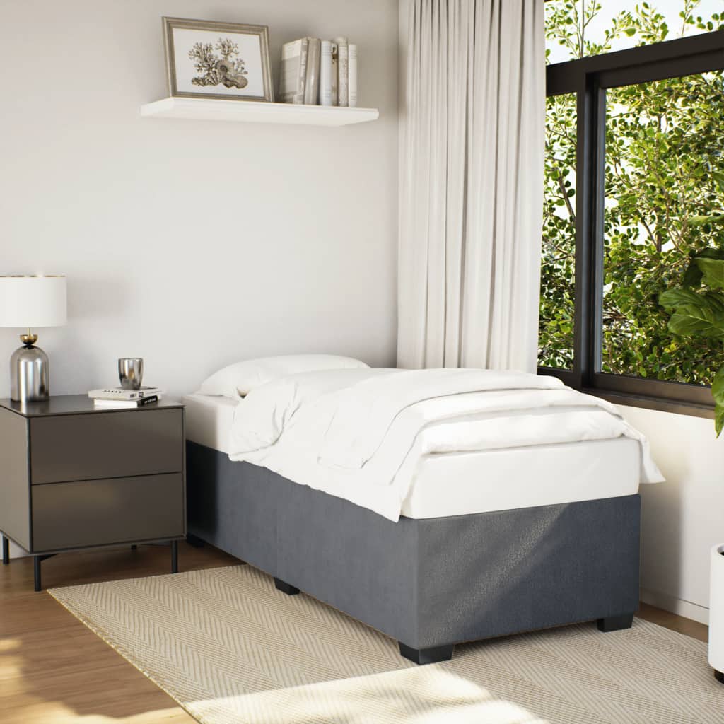 Bedframe zonder matras 80x200 cm fluweel donkergrijs – afbeelding 1
