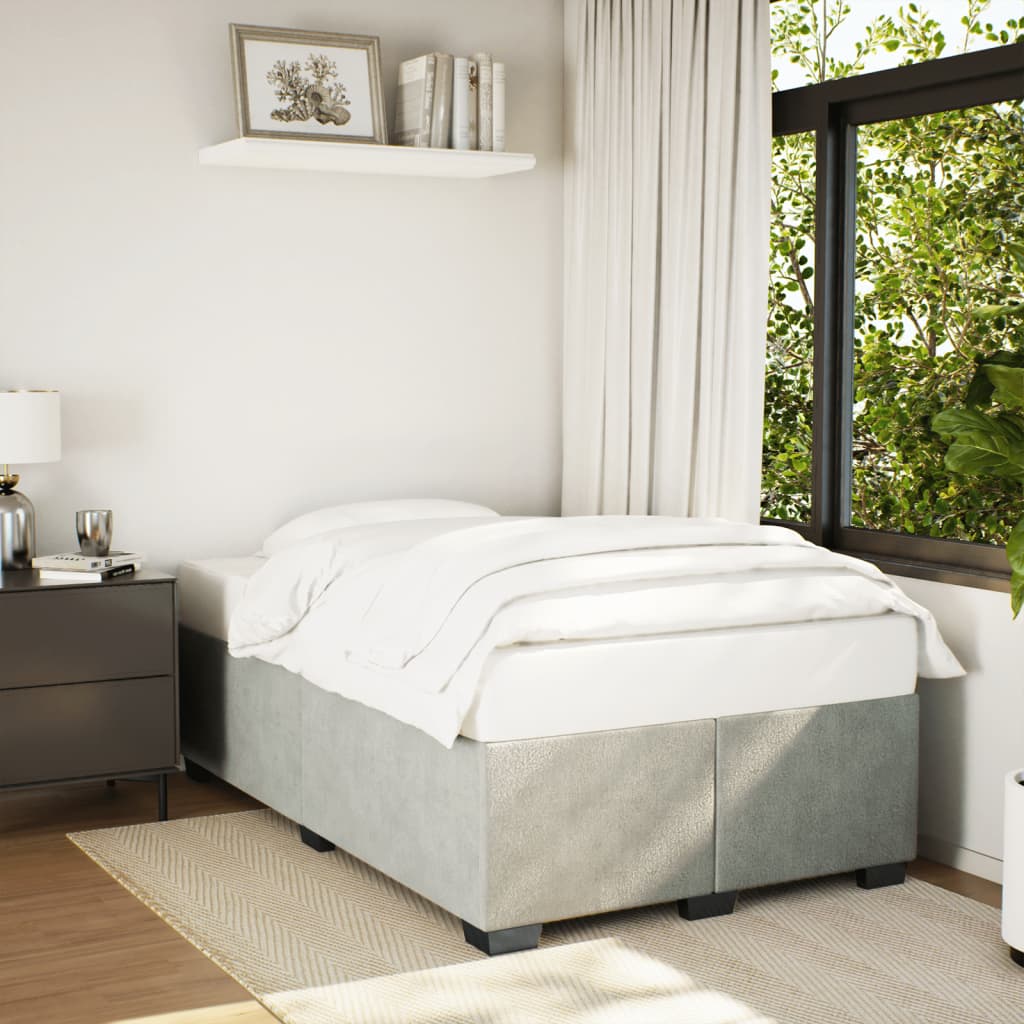 Bedframe zonder matras 120x190 cm fluweel lichtgrijs – afbeelding 1