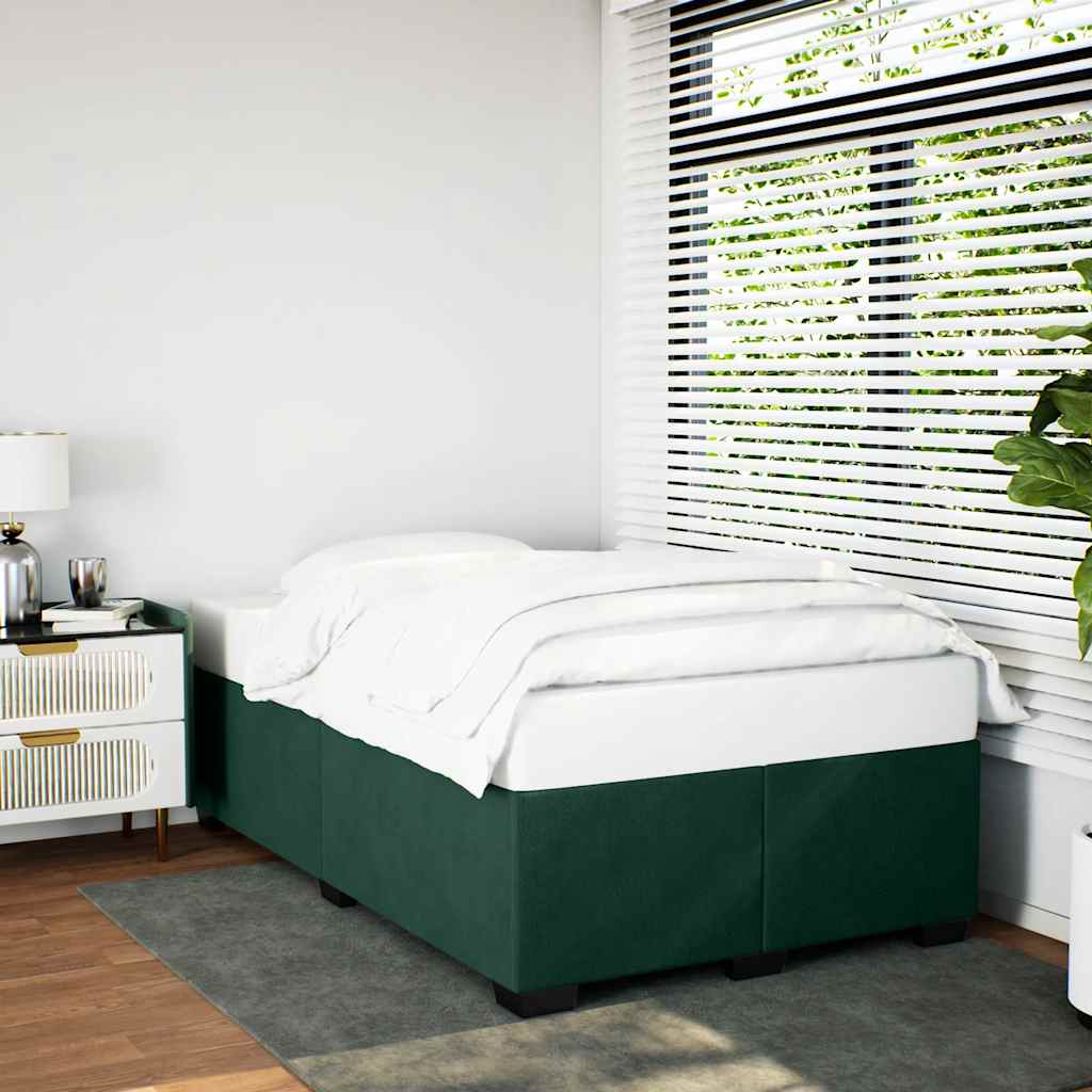 Bedframe zonder matras 120x200 cm fluweel donkergroen – afbeelding 1