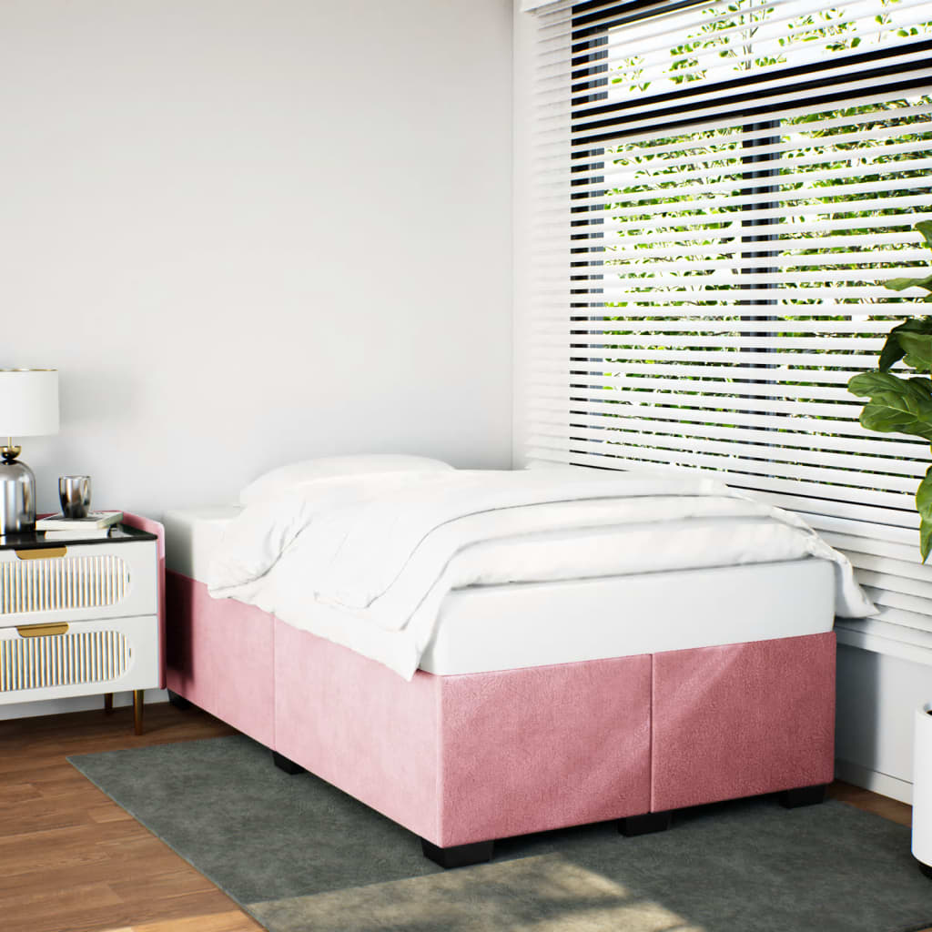Bedframe fluweel roze 120x200 cm – afbeelding 1
