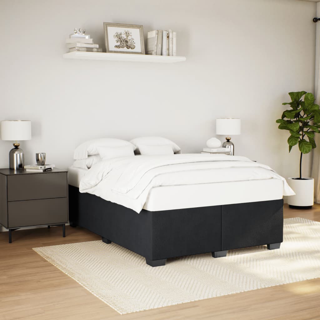 Bedframe zonder matras 140x200 cm fluweel zwart – afbeelding 1