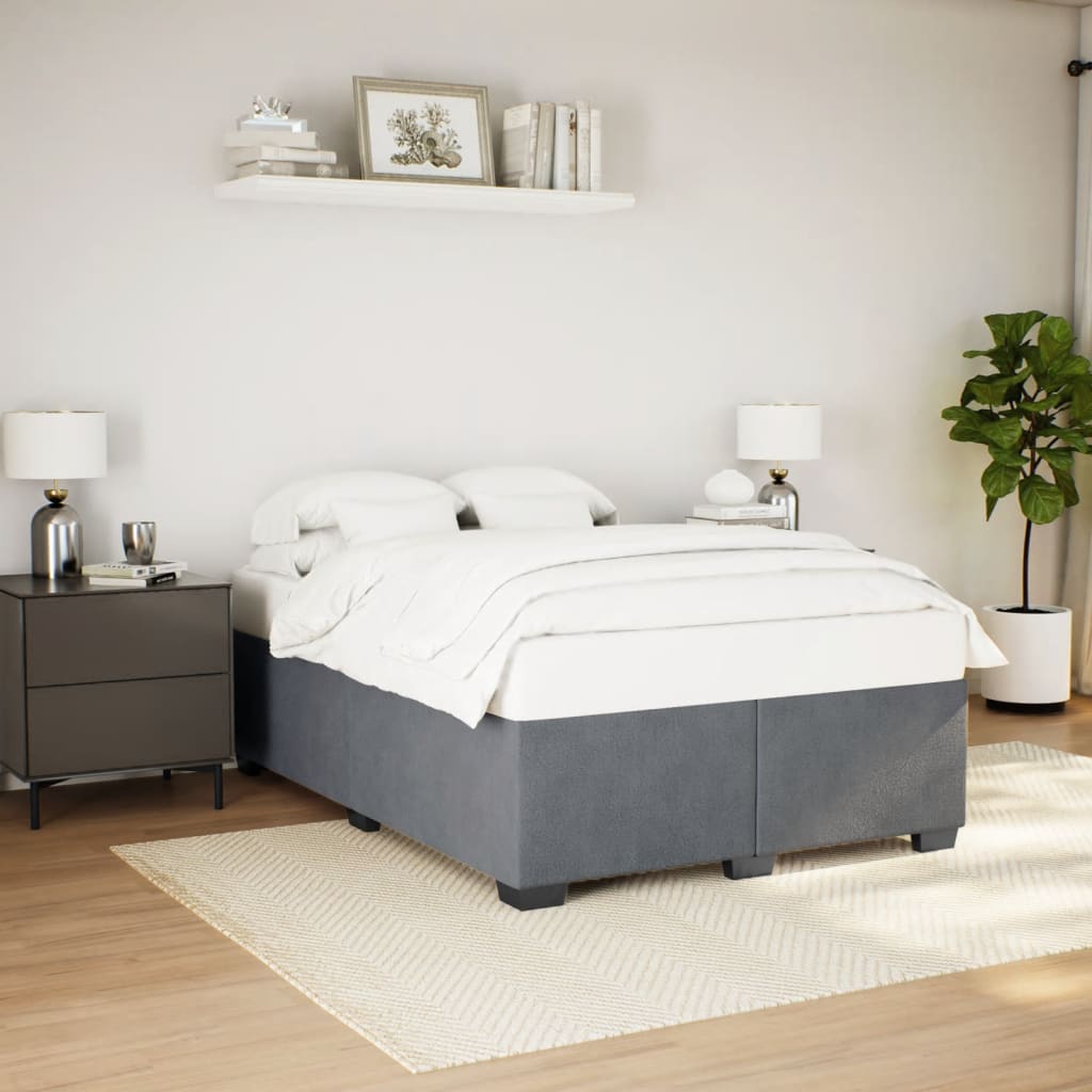 Bedframe zonder matras 160x200 cm fluweel donkergrijs – afbeelding 1