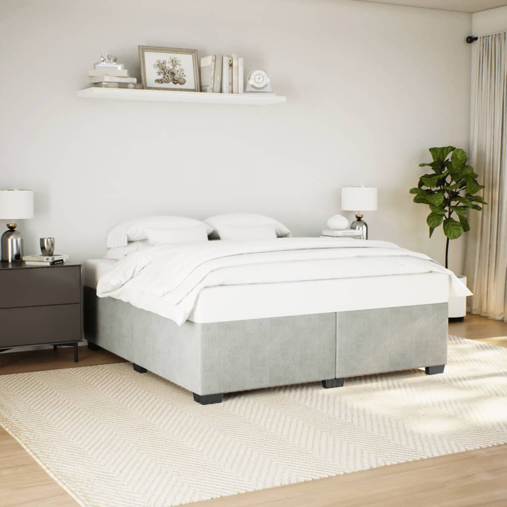 Bedframe zonder matras 180x200 cm fluweel lichtgrijs – afbeelding 1
