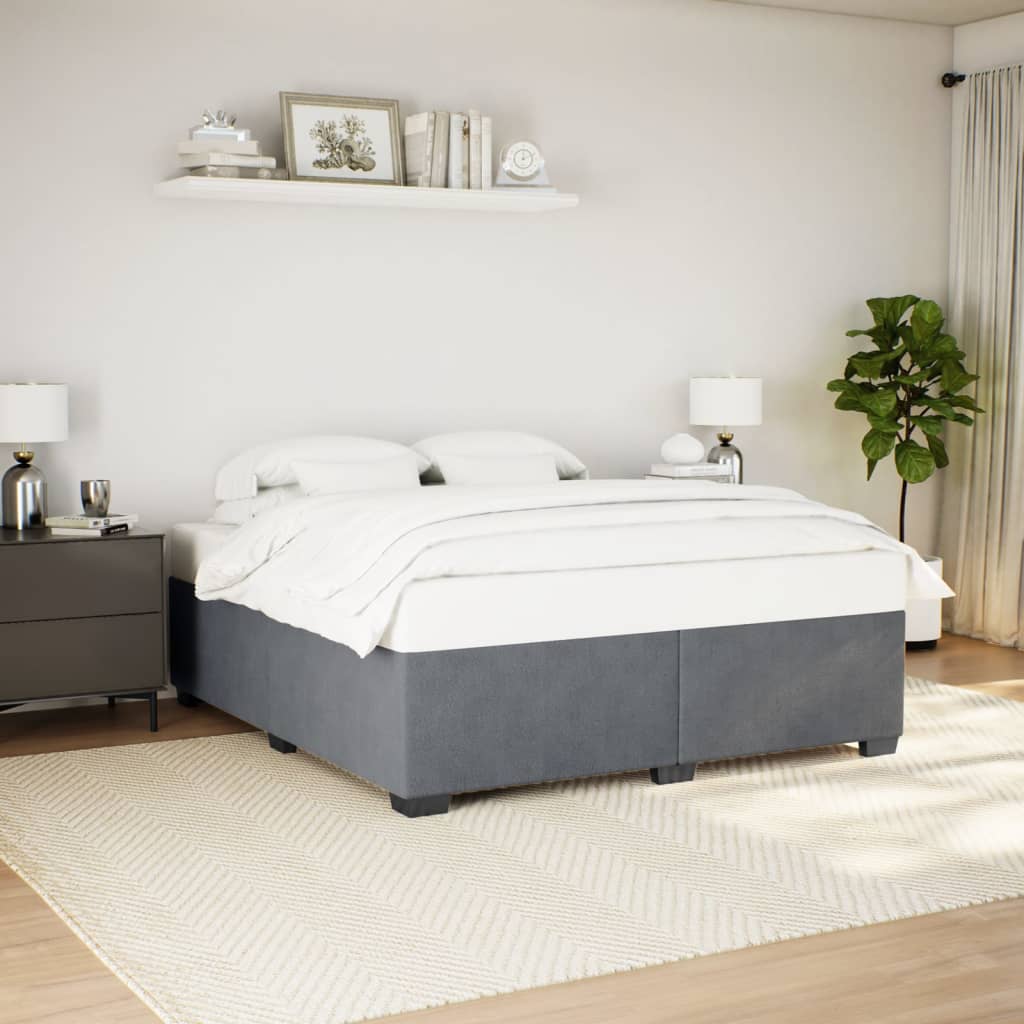 Bedframe zonder matras 180x200 cm fluweel donkergrijs – afbeelding 1