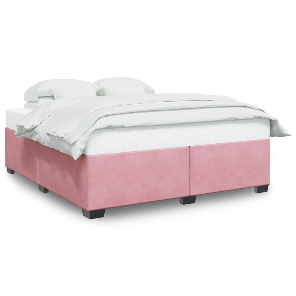 Bedframe fluweel roze 180x200 cm – afbeelding 2