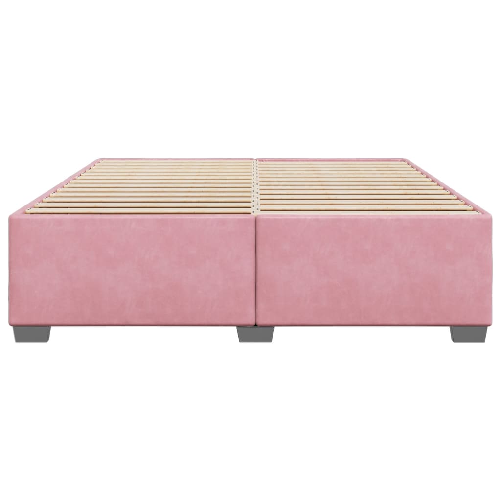 Bedframe fluweel roze 180x200 cm – afbeelding 4