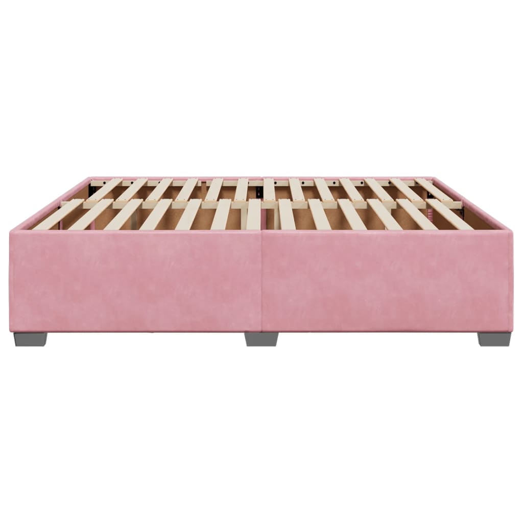 Bedframe fluweel roze 180x200 cm – afbeelding 5